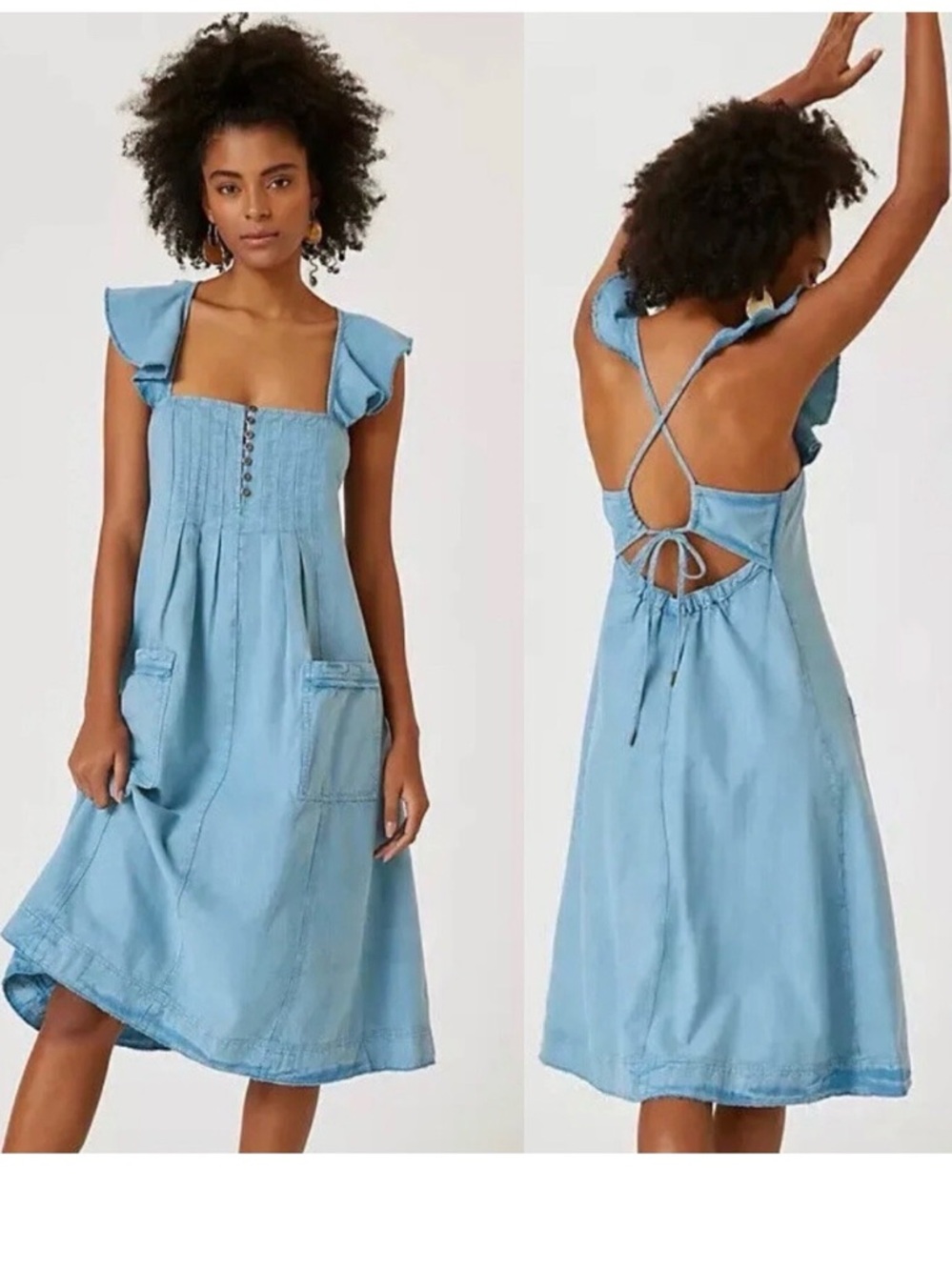 Sold item!!! Pilcro for Anthropologie Cottagecore Flutter Sleeve Midi Dress